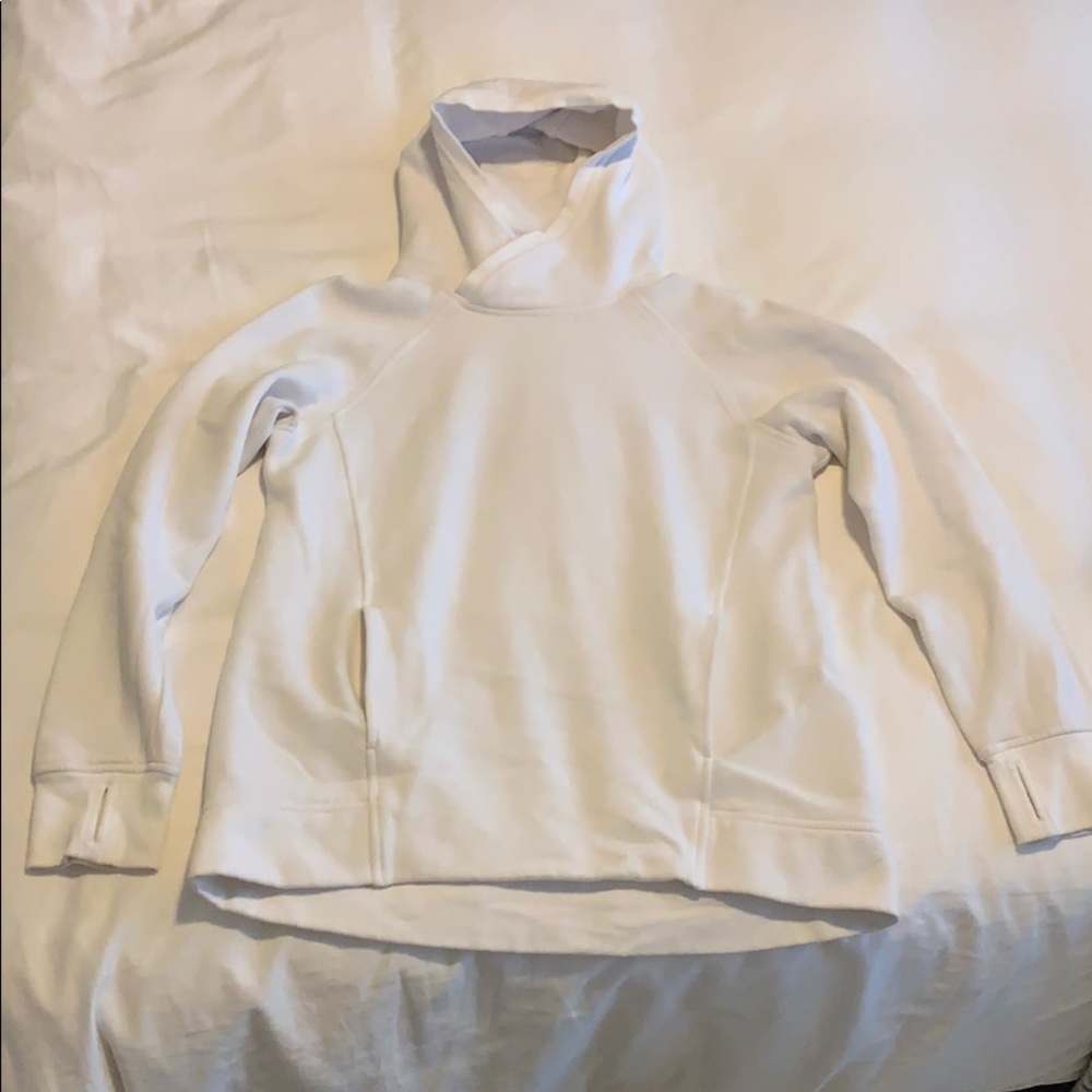 lululemon, white cotton hoodie, size 6